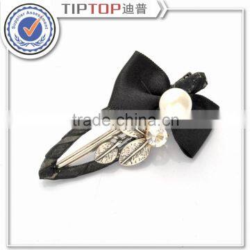 Hand sewing Solid non wovens flowers decoration Satin package Alloy Children BB clamps pin diy Hair ornaments