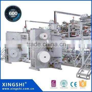 Full-Servo High Speed Elastic Wings Sleepy Ultra Thin Baby Diaper Making Machine China Manufacturer