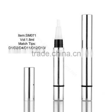 SM071---1.8ml private label teeth whitening pens/cosmetic pen/nail polish pen packaging/ aluminum shell cosmetic pen