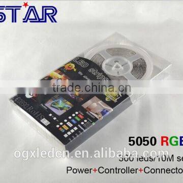 high quality Blister Pack flexible LED Strip Set SMD5050 RGB remote controlled battery operated led strip light