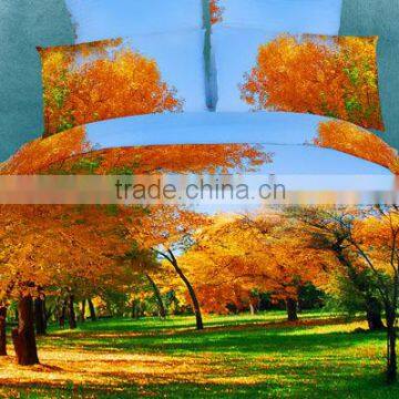 100% cotton reactive printed 3D scenery bed cover set wholesale luxury