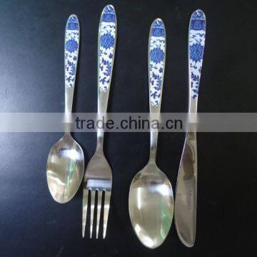 stainless steel cutlery with decal handle