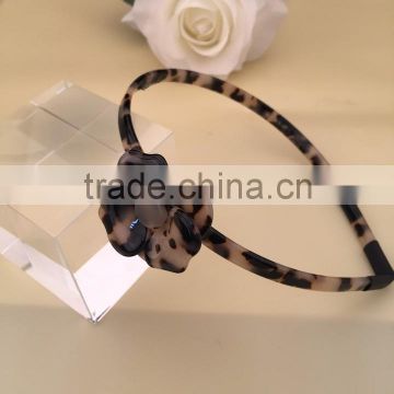 Deluxe tortoise shell acetate headband resin hair headband ladies camellia flower decorative headbands