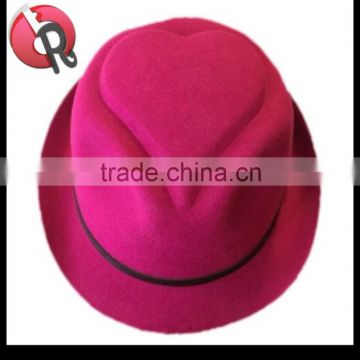 wool felt latest trendy designer girls hats caps with heart on top