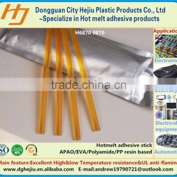 Yellow APAO/EVA/PA/PP hot melt adhesives glue stick