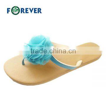 Latest Dress Flowers Flat Slipper for Lady