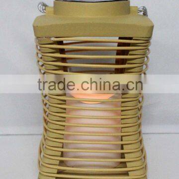 Imitation bamboo solar lantern for garden use with candle