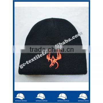 alibaba china supplier black embroidery acrylic beanie hat