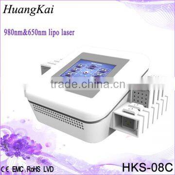 best dual wavelength lipo laser machine/650nm and 980nm laser slim device with CE approved