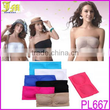 Hot Sexy Womens Strapless Top Bandeau Padded Bra Boob Tube Removable Pads