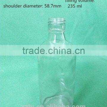 235 ml clear woozy round wine bottle with screw lids