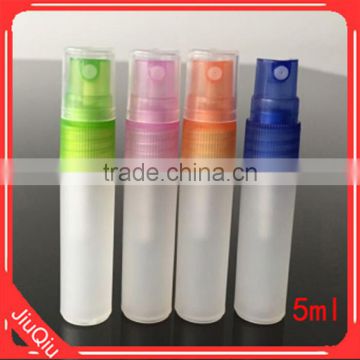 5ml PP plastic spray sample refillable vial perfume atomizer