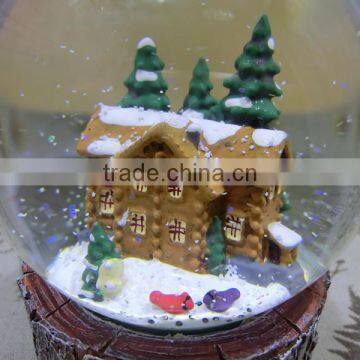 Custom Resin Candy House Musical Christmas Snow Globe photo-2