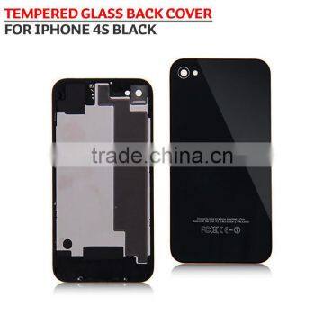 wholesale Tempered glass Back cover case for iphone 4s replacement back cover housing black