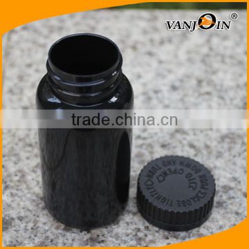 150cc Glossy Black Pill Bottles with Safty Caps