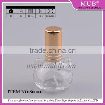 S0004 high quality mini screw sprayer bottle colored gold bottle and cap