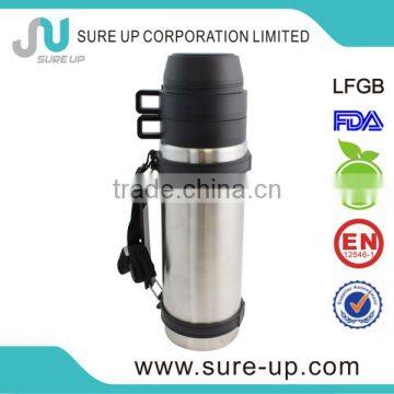 2014Double wall stainless steel vacuum coffee bottle with two cups