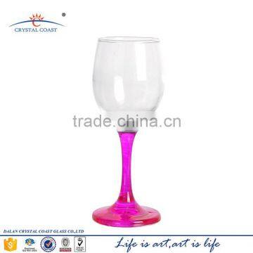 cheap high quality pink colored wine decorative glass goblet