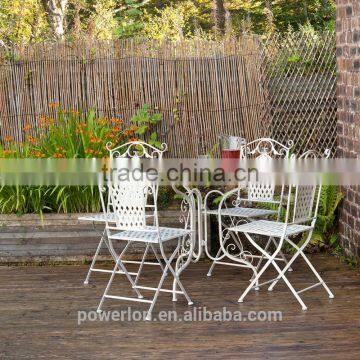 Fabulous Stylish Wrought Iron 4 Folding Chair 90cm Round Patio Set photo-2
