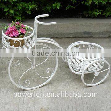 2-tier Wrought Iron Patio Decorative Bicycle Flower Pots PL08-6645 photo-2