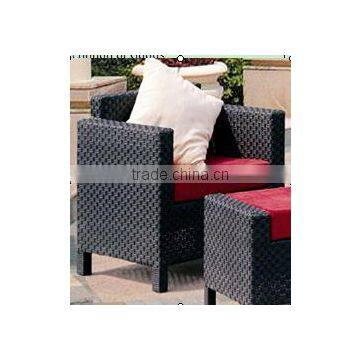 Garden Aluminium Wicker Chair with Footrest and cushion L80201