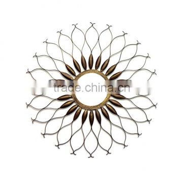 Indian decorative sun shaped wall mirror