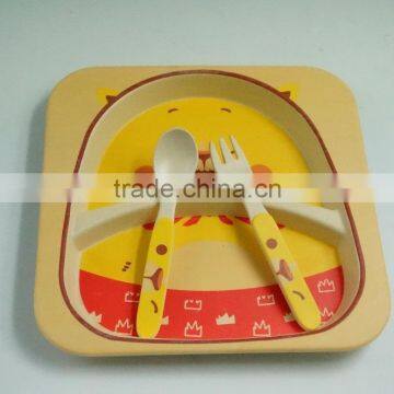 Green Best Selling Baby Bowl, Spoon Bowl Cup Bamboo Fiber Eco-friendly Baby Dinner Set photo-4