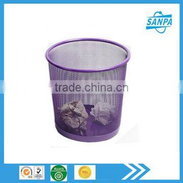 Beautiful Fashion Small Metal Wire Mesh Round Open Top Waste Bin/ Waste Paper Basket