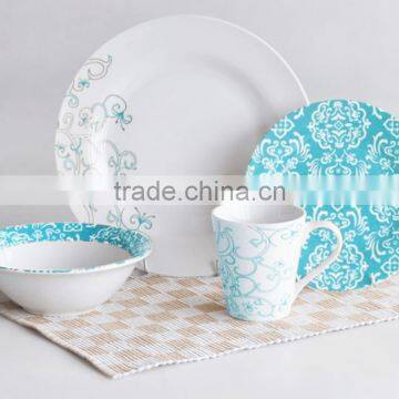 16pcs porcelain tableware set with 4C decal,16pcs porcelain dinnerware set with decal,white porcelain dinner set