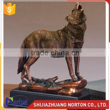 Life size bronze wolf sculpture used for park NTBH-032LI