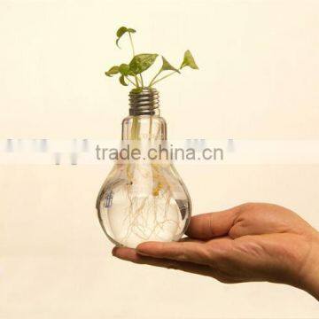 Mini Unique Bulb Light Shape Glass Vase photo-3