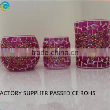 Wedding Pink Handing Mosaic Glass Candle Votives photo-6