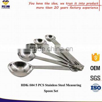 OEM 5 pcs Stainless Steel Measuring Spoon Sets/ Measuring Cup