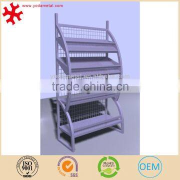 Floor standing metal wire magazine rack newspaper dislay stand