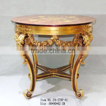 FA-187P-01 Four Leg Classical Glass Top Round Center Table