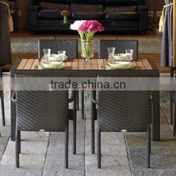 AR-3068 luxury dining room set factory --- rattan chairs + polywood table