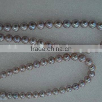New 10-11mm Purple Round Freshwater Pearl 16 Inches Strand photo-3