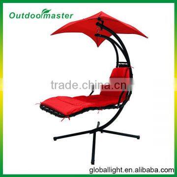 Orange Hanging Chaise Lounge Chair Arc Stand Air Porch Swing photo-2