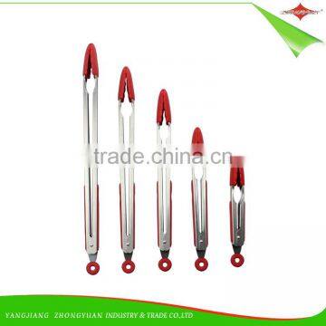 ZY-H2025 Stainless Steel Handle 14-inch Silicone Food Tong With Scalloped Heads photo-5