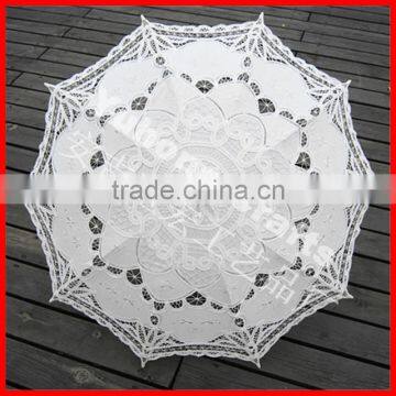 Handmade Ivory Battenburg Lace Parasols photo-4