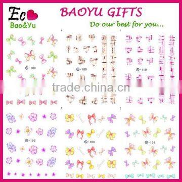 Hogift Hot Selling Flower Nail Sticker,3D/Water Printing Japan Fashion Nail Art Decals photo-6
