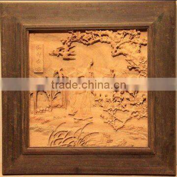 He Jing chant with plum,wood handicrafts,wood crafts