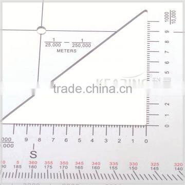 Kearing Durable Plastic Square Military Scale Protractor 1: 25000 & 1: 50000 # KMP-4 photo-6