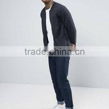 2017 High Quality New Design Durable Baseball Collar 100% Polyester Sweat Black Casual Men Sport Running Bomber Jacket photo-4