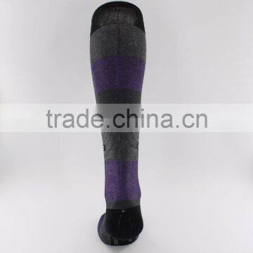 European Size Melanged Cotton Yarn Wide Strip Knee High Socks Women photo-6