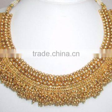 GOLD PLATED TEMPLE DESIGN Necklace RAMLEELA EARRING Set photo-4