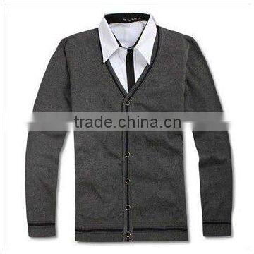 100cotton V neck Leisure man sweater