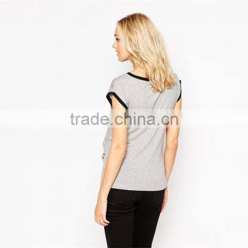Maternity Contrast Binding Tee Maternity Clothes Manufacturers photo-2