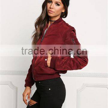 MGOO Fashion Manufacturer Women Long Sleeves Coat And Jackets Ladies Western Wear Zip Up Bomber Jackets photo-5