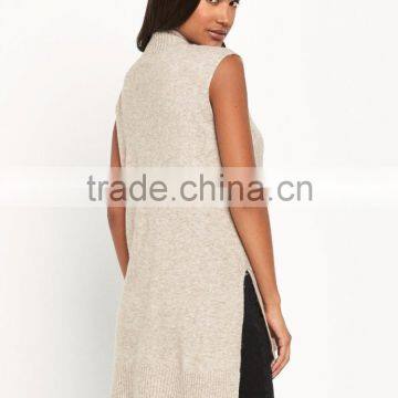 Cold Shoulder Draped Waterfall Front Knitwear Long Line Design Knitwear